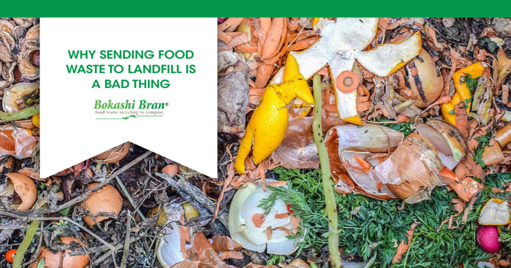 Food waste and other rubbish at landfill